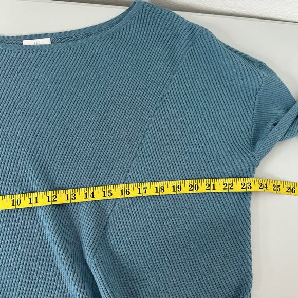 J Jill Sweater Womens Large Blue Knit Casual Textured Lounge Office Popover - Picture 9 of 11